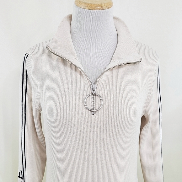H&M x Pringle ribbed knit sweater dress cream high slit size Women's Size Large - Picture 6 of 10